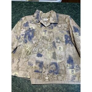 Christopher‎ & Banks Tapestry Jacket Women Floral Brocade Button Front M